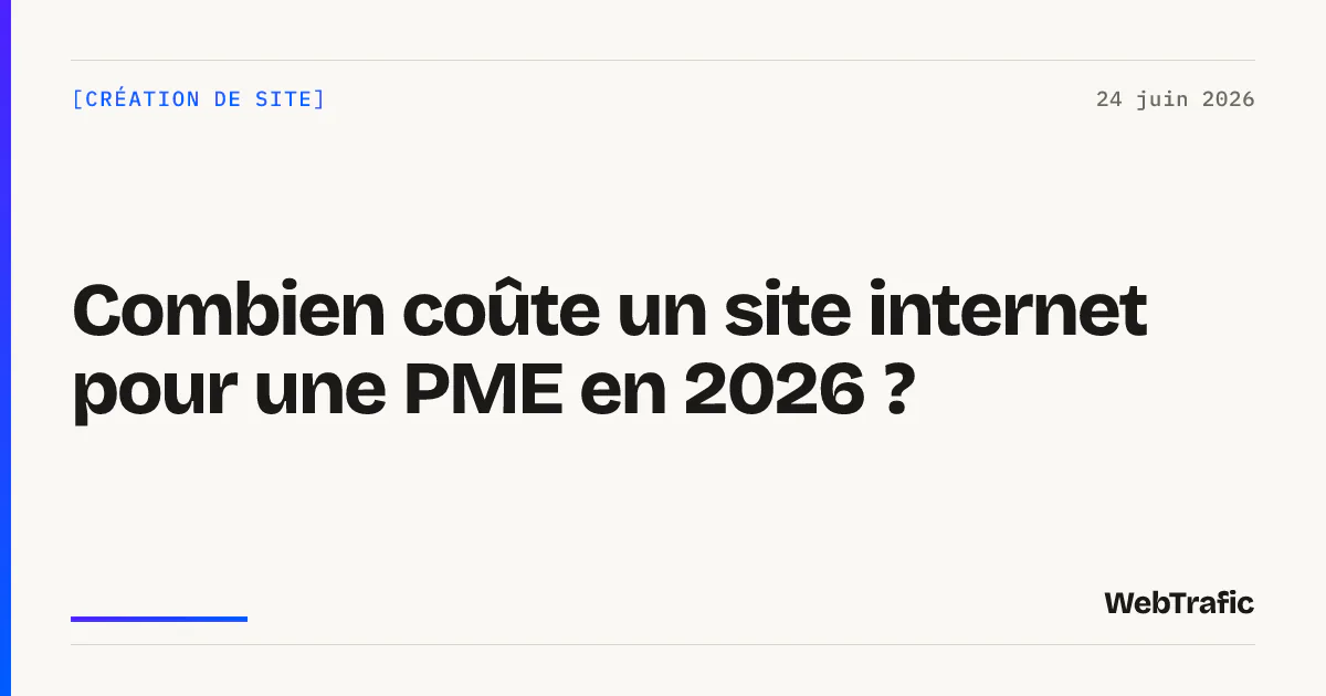 Combien coûte un site internet pour une PME en 2026 ?