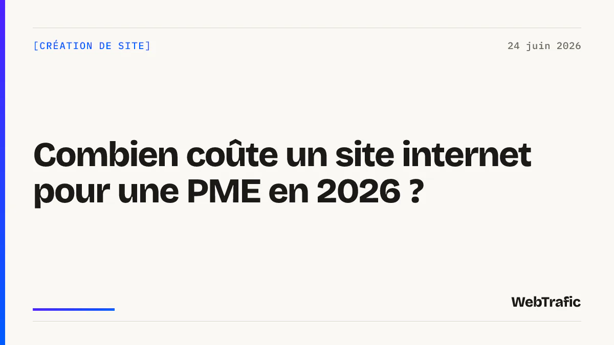 Combien coûte un site internet pour une PME en 2026 ?