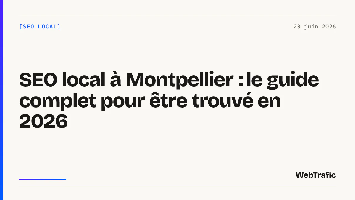 SEO local à Montpellier : le guide complet pour être trouvé en 2026
