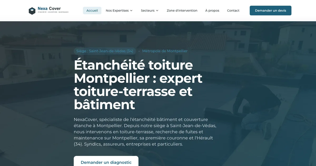 Site NexaCover - BTP & Étanchéité