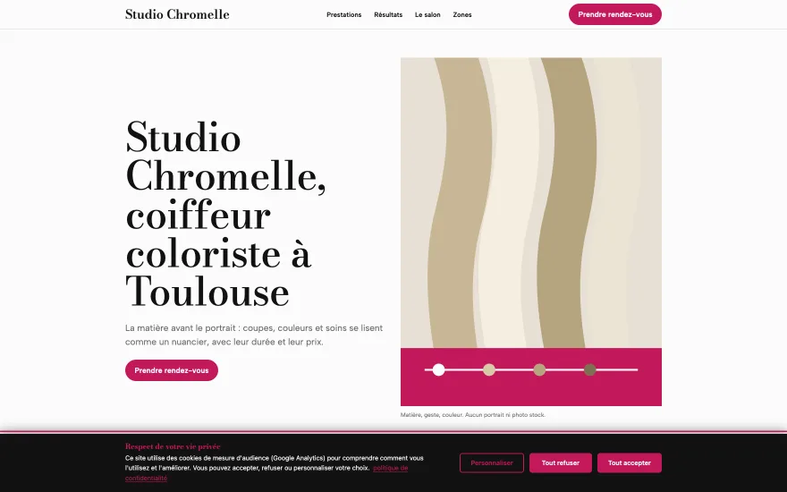 Aperçu du template COIFFEUR Studio Chromelle - Coiffeur coloriste