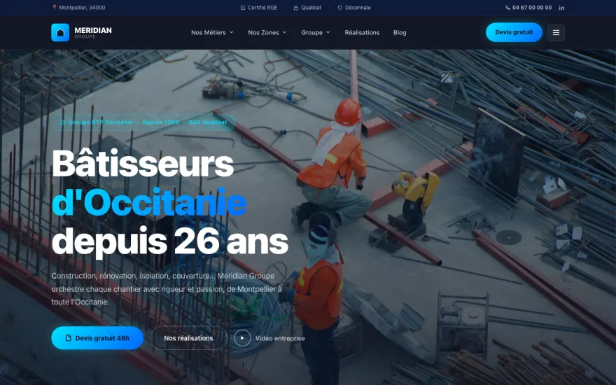 Aperçu du template D1 PRESTIGE - Groupe BTP