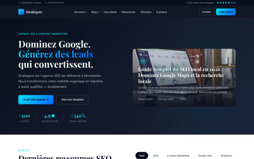 Aperçu du template D5 EDITORIAL - Agence SEO