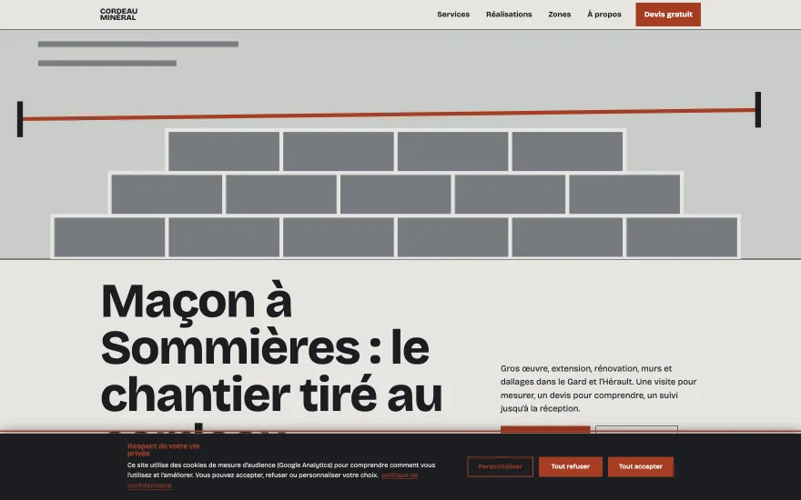 Aperçu du template MACON Cordeau Minéral - Maçonnerie générale